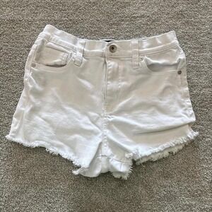 Kendall + Kylie The Drifter High Rise White Denim Shorts Frayed 7/28